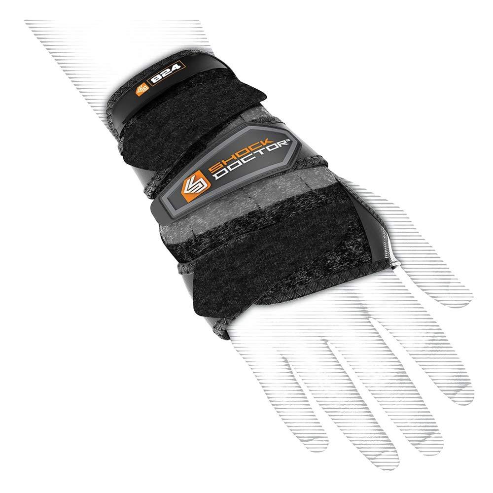 Shock Doctor Wrist 3-Strap Support (Right: Small, Black)