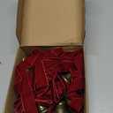 Garland Christmas Decorations Indoor, Vintage Christmas Bell Banner with Red Velvet Ribbons, Retro Brass Bells Classic Xmas Decor for Fireplace Mantle Wall Door Home Office Farmhouse Garden Outdoor