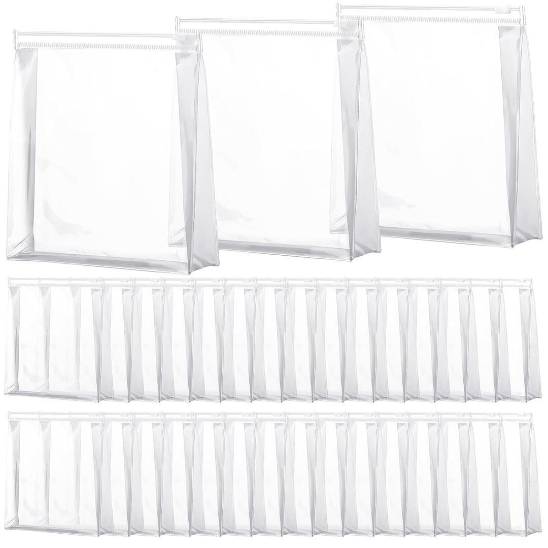 Xuniea 50 Pcs Mini Clear Makeup Bag Small Clear Zipper Pouch Travel Plastic Cosmetic Organizer Waterproof for Toiletries Swimsuit Bikini Bathing Suit(7.1'',Transparent)