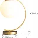 KCO Lighting Mid-Century Bedside Table Lamp Modern Glass Ball Desk Lamp Gold Reading Lamp Moon Shape Metal Table Light for Bedroom Living Room Office