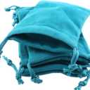 30PCS Aqua Blue Velvet Drawstring Jewelry Pouch 7x9cm Mini Gift Bag for Storing Snacks Soap Cosmetics Chocolate Candle