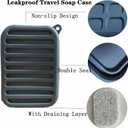 YVPSI 2 PCS Silicone Travel Soap Case with Drainage Layer Small Bar Soap Container Leak Proof Soap Holder for Bathroom Camping Gym and Travel