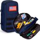 Tactical Tool Bag for Men,Wide Mouth Tool Pouch with Water-Resistant, Multi-purpose Range Bags with Zipper Handle,Heavy Duty Small Tool box organizer for Repairman, Carpenters, Handyman (Blue)