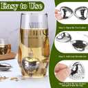 50 Pack Tea Strainer, Stainless Steel Tea Infuser, Heart Tea Ball for Loose Leaf Tea, Tea Interval Infuser, Tea Filters with Extended Chain Hook for Seasonings Cup Bottle