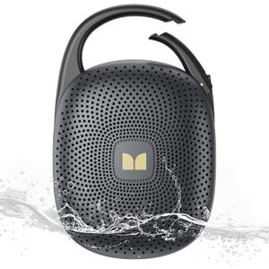 Monster Clip-On Speaker with Carabiner, Ultra-Portable Bluetooth 6.0 Shower Speaker IPX7 Waterproof, 29H Playtime Small Wireless Speaker for Hiking Camping Beach Outdoor Travel - Black