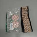 Khaki Checkered Steering Wheel Cover for Women,Universal Auto Steering Wheel 14-15 Inch Car Interior Accessories with 2PCS Car Coasters,Suitable for Men and Women