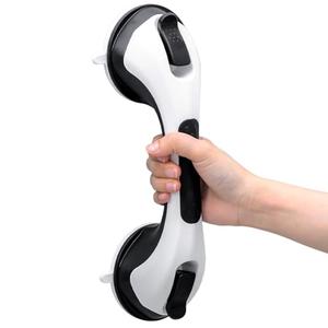 TAILI Shower Grab Bar, 12 Inch Bath Handle for Bathtubs and Showers for Elderly, Suction Grab Bars for Seniors Bathroom Safety Handle for Elderly, No Drilling Removable, Black