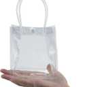IFAMIO Reusable Clear PVC Tote Bag, 12 Pack Gift Bags with Handle, Transparent Gift Wrap Bags for Merchandise, Small Business, Retail Party, Versatile Display Dimensions