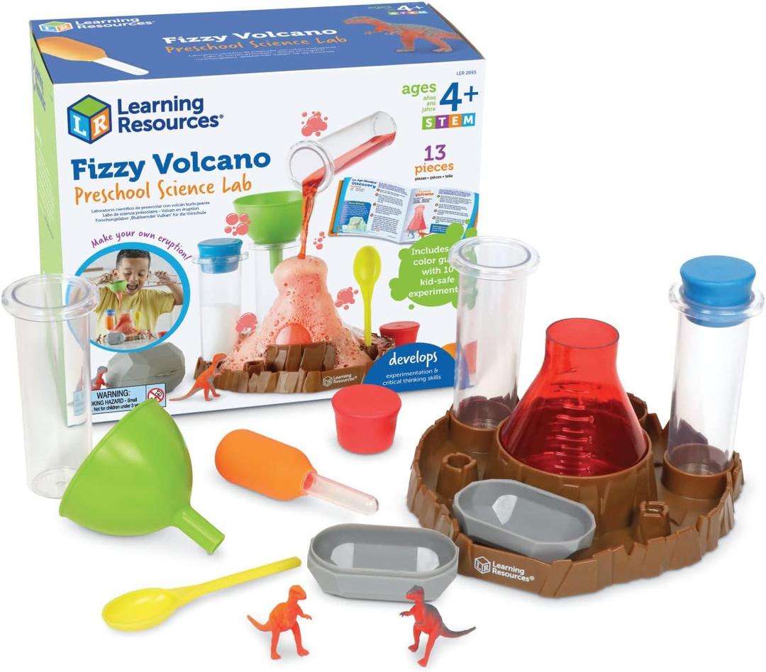 Learning Resources Fizzy Volcano, 13 Pieces, Ages 4+, Preschool Science Lab, Science Kits for Kids, Science Experiments for Kids,STEM Toys For Kids