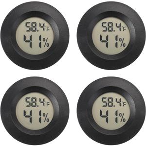Mini Hygrometer Digital Thermometer Humidity Meter Hygrometer Thermometers Indoor/Outdoor Humidity Monitor Reptile Thermometer for Greenhouse Garden Cellar Fahrenheit()/ Celsius() 4 Pack