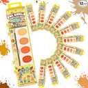 AmazingSpark 12 Packs Watercolor Paint Set for Kids, 8 Skin Tone Washable Colors with Brush, Bulk Back to School Gift for Students Kindergarten for Coloring, Art, Classrooms and Paint Party Supplies