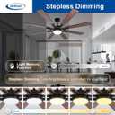 Depuley 72-Inch Ceiling Fan with Light: Modern 8-Blade Walnut and Black Indoor Outdoor Fans with Remote Control Dimmable Light - Ultra Quiet DC Motor Reversible 6 Speed Timer
