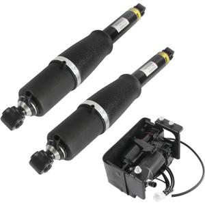 DICMIC Rear Air Strut Shock Absorber + Air Ride Suspension Compressor Pump Compatible with Chevrolet Avalanche Suburban Tahoe GMC Yukon Escalade Replace# 10395825, 15056494, 15756926, 25979391