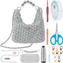 FREEBLOSS Crochet Bag Kit for Beginners Crochet Tote Bag Starter Kit with Step-by-Step Video Tutorials for Adult Beginners Crafts Projects