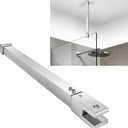 Shower Door Rod, 18 1/5"(462mm)-31 7/10"(805mm) Length Stainless Steel Ceiling-to-Glass Support Bar, for 3/8"(10mm) to 1/2"(12mm) Thick Frameless Glass Door, Chrome Bracket