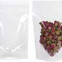 HAOT 100 Pack Clear Zipper Stand Up Pouch Bag, Dry Fruit Food Packaging Bag, Moisture-Proof Transparent Sealing Bag Resealable Ziplock Snack Food Tea Pouches (4" x 6")