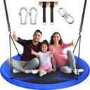 43" Saucer Tree Swing for Kids Adult, 700lbs Weight Capacity, Waterproof Flying Saucer Swing with Adjustable Hanging Straps, Swing Seats for Backyard Outdoor Indoor Playground, Blue