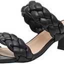 CUSHIONAIRE Women's Onyx braided Heel Sandal +Memory Foam, Size 7.5