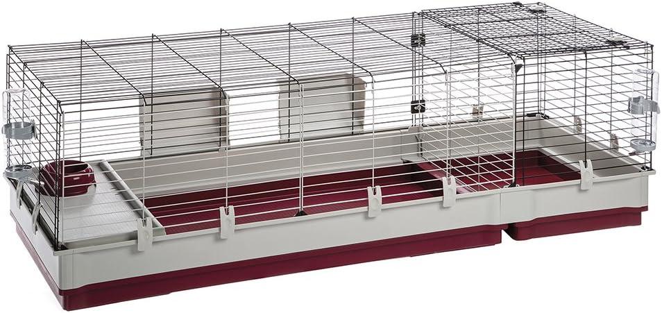 Ferplast Krolik XXL Rabbit Cage w/Wire Extension | Rabbit Cage Includes All Accessories & Measures 63.8L x 23.62W x 19.68H Inches