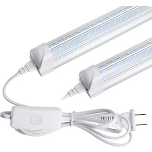AQIQUUT Led Shop Light 2ft, Led Shop Light,25W 6500K 3200LM Clear Cover,T8 LED Light Fixture,Ceiling and Utility Shop Lights, Linkable Light Fixture for Room, Garage, Workbench, Warehouse(2-Pack)