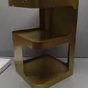Side Table,Modern end Table,Metal Nightstand,Bedside Table,3-Tier Accent Table with Storage for Bedroom,Living Room,Small Space,Couch.No Assembly Required, 13.8 inches x 13.8 inches x 21.2 inches, Gold