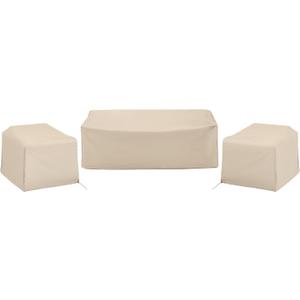 Crosley Furniture Patio Furniture Covers, Waterproof 3-Piece Cover Set for Outdoor Chairs and Sofa, Tan