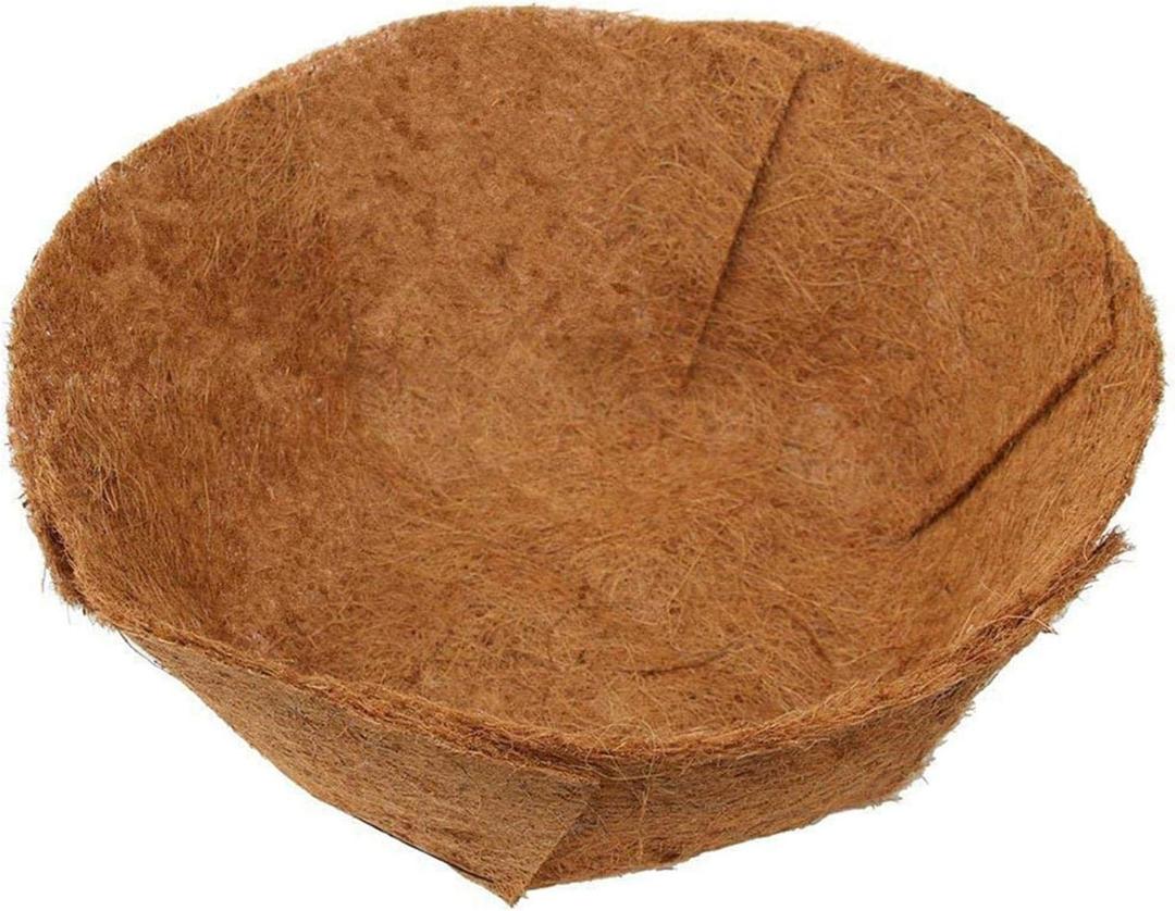 EROCK 2PCS Round Replacement Coco Liner for Hanging Basket - 24 inch Foldable Coco Pad for 16/14 / 12 inch Coconut Fiber Plant Basket Liner, Garden Planter Flower Pot (Round)