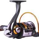 Sougayilang Spinning Fishing Reels with Left/Right Interchangeable Collapsible Wood Handle Powerful Metal Body 5.2:1/5.1:1 Gear Ratio Smooth 11BB for Inshore Boat Rock Freshwater Saltwater Fishing
