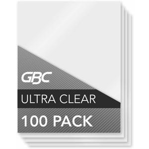 GBC Laminating Sheets, Thermal Laminating Pouches, Letter Size, 3 Mil, HeatSeal Ultra Clear, 100 Pack (3745022)