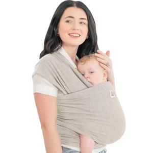 KeaBabies Baby Wrap Carrier - All in 1 Original Baby Carrier Newborn to Toddler Sling, Easy to Wear, Hands Free Bonding, Lightweight, Breathable Infant Wraps, 7-35 Lbs (Stone Gray)