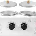 1.2L Double Portable Wax Warmer Machine for Painless Hair Removal, Women Men Professional Wax Heater with Adjustable Temperature Set, 40pcs Sticks