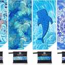 Microfiber Lightweight Beach Towel Sand Free Quick Dry Absorbent Thin Compact Towels for Swimming Pool Camping Beach Accessories Large Easy Pack Travel Things for Vacation Essentials Gift Adult (32x71 inch, 4 Pack Turtle Green World Whale Mandala)