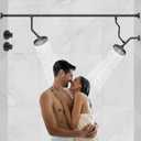 Dual & Tandem Shower Head for Couples by Bntuk - High Pressure Double Shower heads System with 5 Spray Settings, Easy Installation Bathroom Upgrade (Midnight Black Matte, 6 Inch Round Showerhead)