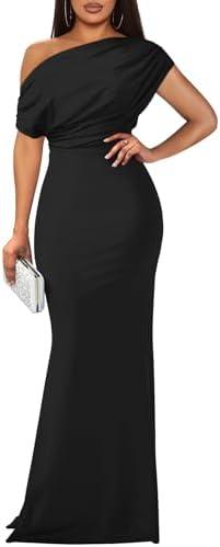 YMDUCH Women's Elegant Sleeveless Off Shoulder Bodycon Long Formal Party Evening Dress XL