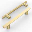 Amerdeco 10 Pack Brushed Gold Cabinet Pulls 5 Inch(128MM) Hole Centers Gold Kitchen Cabinet Handles Cabinet Hardware Kitchen Handles for Cabinets Cupboard Handles Drawer Pulls ZH0028-