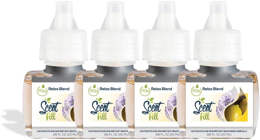 Scent Fill Relax Blend Plug in Air Freshener, 4 Scented Oil Refills