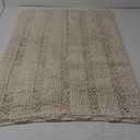 H.VERSAILTEX Bath Mats for Bathroom Non Slip Extra Thick Chenille Striped Bath Rug 24" x 36" Absorbent Non Skid Fluffy Soft Shaggy Rugs Washable Dry Fast Plush Mats for Indoor, Bath Room, Tub - Ivory