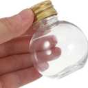 TEHAUX 10 Pack Christmas Booze Balls 50ml  Clear Light Bulb Drink Ornaments with Gold Hanging Caps, Fillable Plastic Shot Bottles for Tree Decorations, Party Drinks DIY Gifting