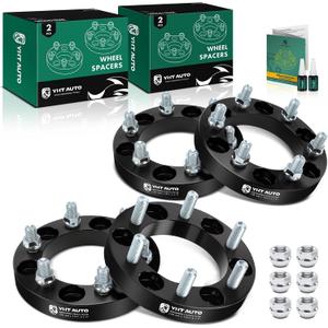 YHTAUTO 6x5.5 to 6x135mm Wheel Adapters 1" Compatible with Chevrolet Cadillac GMC Ram Models: Silverado Yukon, Tire Spacers w/M14x1.5" & 12.9 Grade Studs, 108mm Center Bore 6 Lug 4PCS