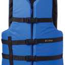 Onyx General Purpose Coast Guard Approved Boating Life Jacket (Oversize, Blue)