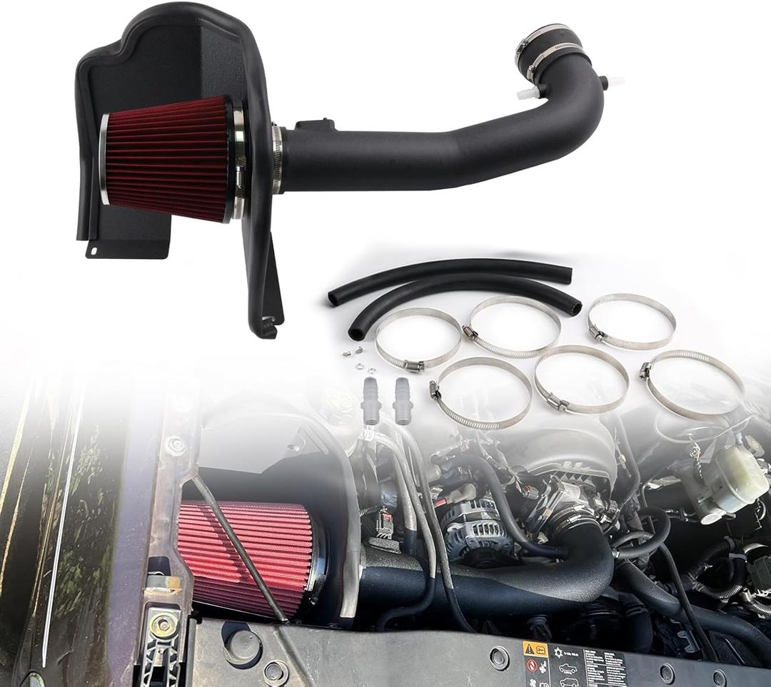 Cold Air Intake System & Heat Shield for 2014-2019 Chevy/GMC/Cadillac 5.3L 6.2L V8 (Silverado 1500, Suburban, Tahoe, Sierra 1500, Yukon, Yukon Denali, Escalade) Black