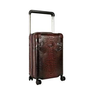 feilario Crocodile Pattern PU Hardside Carry On Luggage, Wide Handle