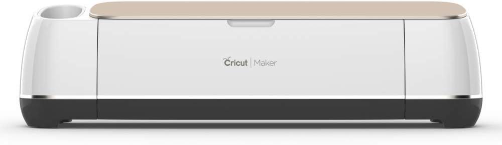 Cricut Maker - Smart Cutting Machine - with 10X Cutting Force, Cuts 300+ Materials, Create 3D Art, Home Decor & More, Bluetooth Connectivity, Compatible with iOS, Android, Windows & Mac, Champagne