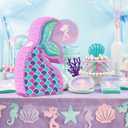 Hooqict Mermaid Tail Pinata with Pinata Stick & Blindfold for Girls Mermaid Party Games Decorations Under the Sea Ocean Themed Birthday Party Supplies
