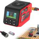 Kzreect 300W Adjustable DC 230V Voltage Regulator Compatible with Milwaukee 18V Battery XT60 Output, 140W Type-C, 18W USB-A, 15W Wireless Charger, LCD Display (Battery Not Included) (Red)