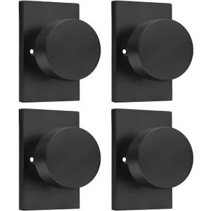 Goldenwarm Black Dummy Door Knob, Zinc-Alloy Matte Black Heavy Duty Single-Sided Door Locks (2 Pack)