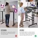 Enayplon Small Standing Desk with Wheels, Mobile Stand Up Desk, Portable Standing Table on Wheels for Walking Pad, Rolling Computer Desk Adjustable Height, Tall Table