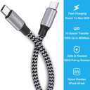 USB C Cable, 2 Pack 6FT USB c to USB c Cable Nylon Braided Type C PD 60W Fast Charging for iPhone16 15 iPad mini 6 and More (USB C to USB C (for iPhone 16 15))