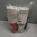 36 PCS Christmas Disposable Coffee Cups, 16 OZ Christmas Winter Party Paper Cups with Lids and Sleeves, To Go Coffee Cups for Hot and Cold Drinks, Winter Xmas Party Supplies Decorations