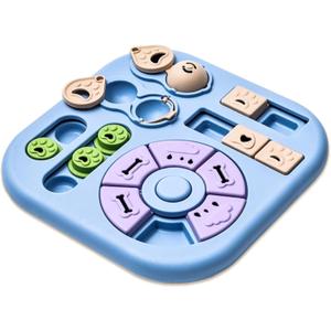 Dog Puzzle Toy for Mental Stimulation for Dogs  Interactive Cognitive Puzzle Toys for Smart & Beginner Dogs, Treat Dispensing Dog Enrichment Slow Feeder (Blue)